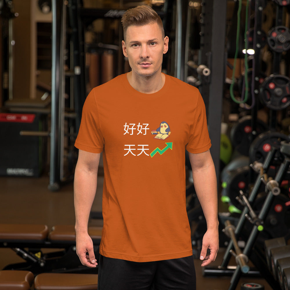 Mandarin Chinese Characters T-shirt, Funny, Humorous writing, Teacher Approved, 好好学习，天天向上