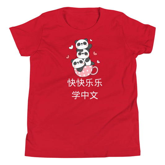 Customized Chinese Character T Shirt for Young Kids, Happy Learn Chinese 快快乐乐学中文, Created by Chinese Teacher